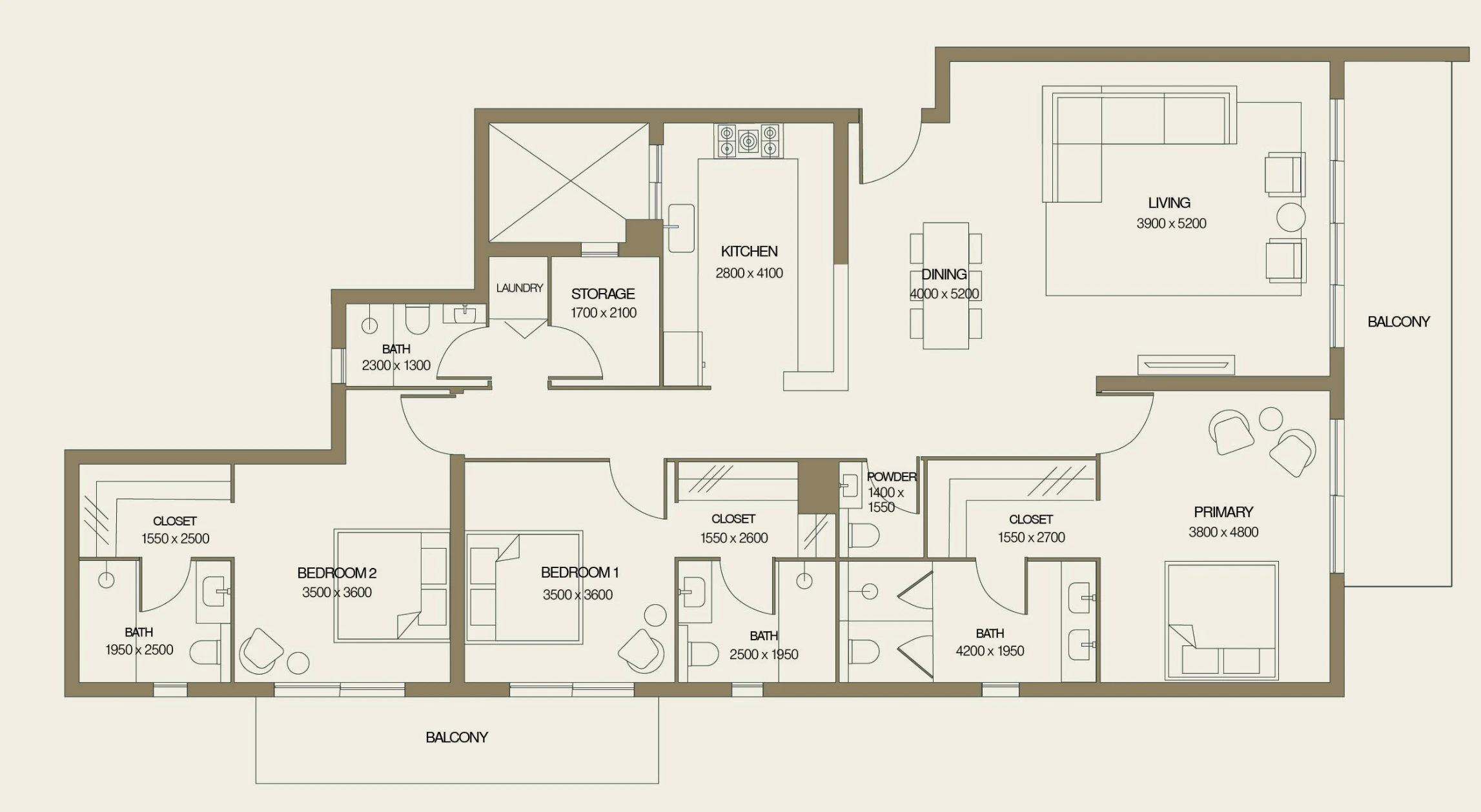 Floor Plans & Configurations - Type B1. 3 BEDROOM | 4.5 BATH