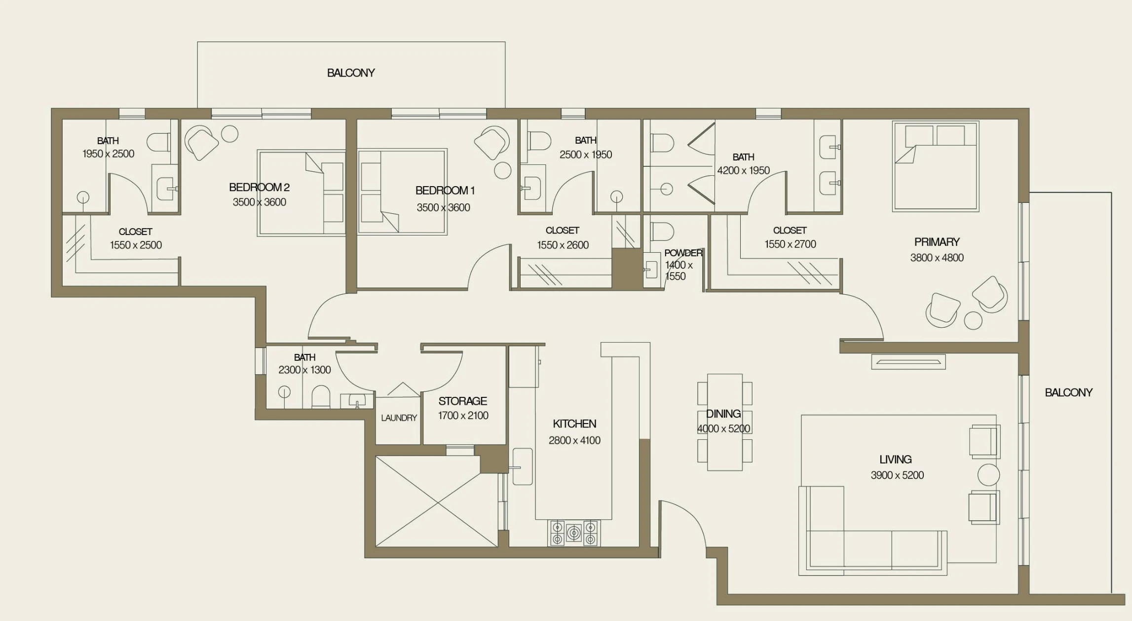 Floor Plans & Configurations - Type B. 3 BEDROOM | 4.5 BATH