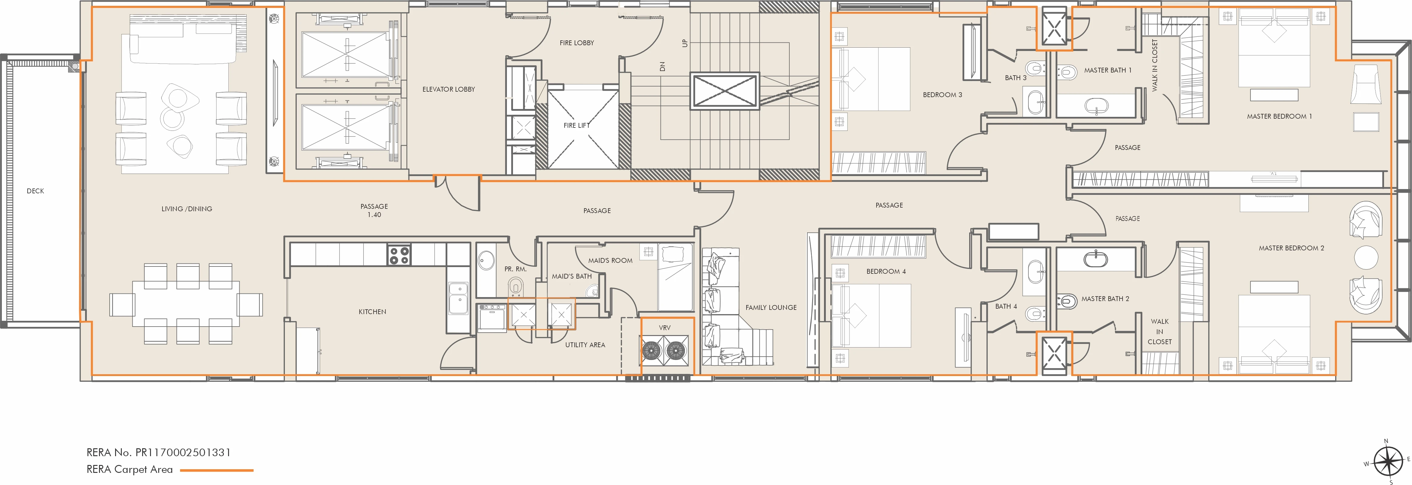 High Ceilings. Private Elevator Access. Sunlit Interiors. Decks With Green Views. - 4.5 BHK