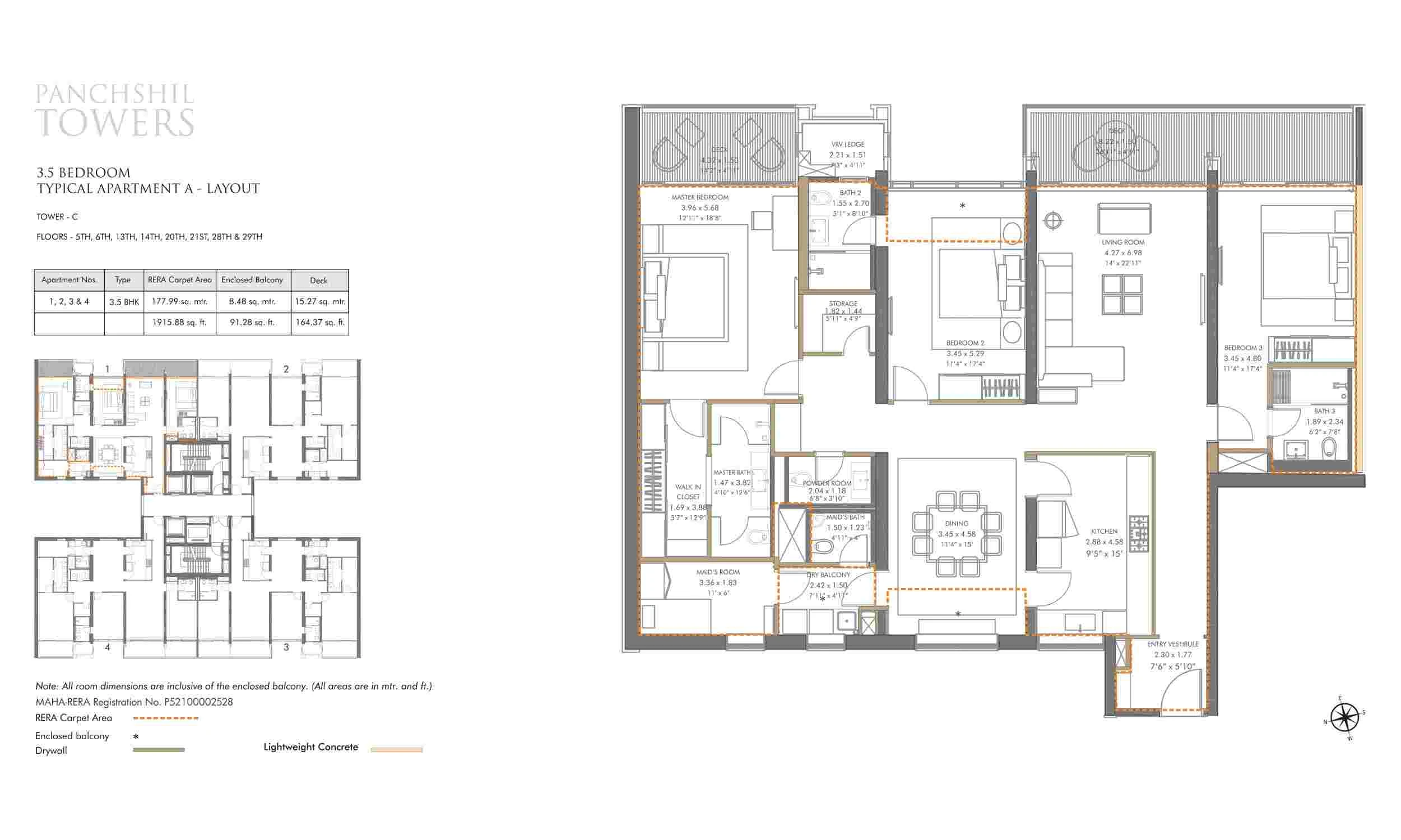 Floor Plans & Configurations - Tower C typical apartment