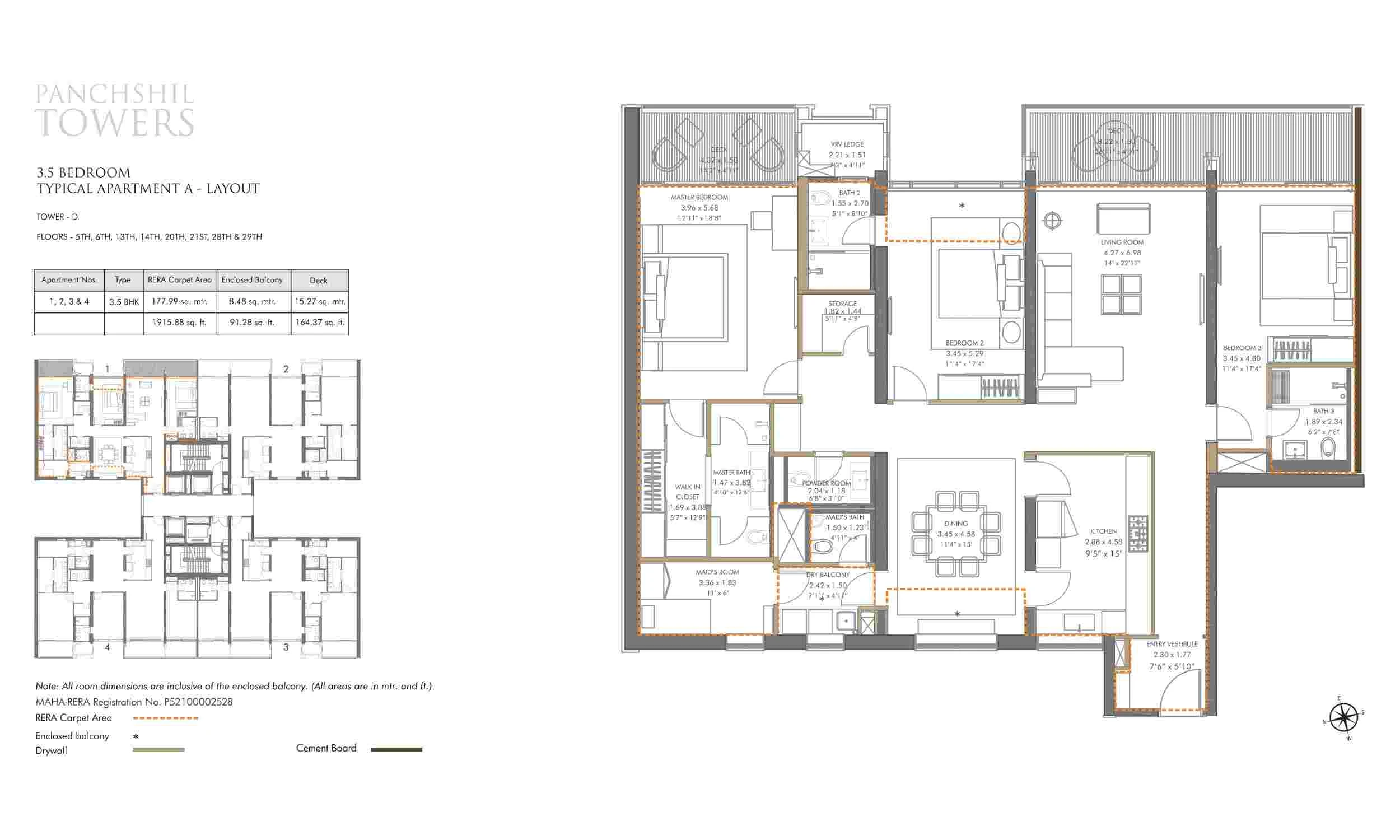 Floor Plans & Configurations - Tower D typical apartment