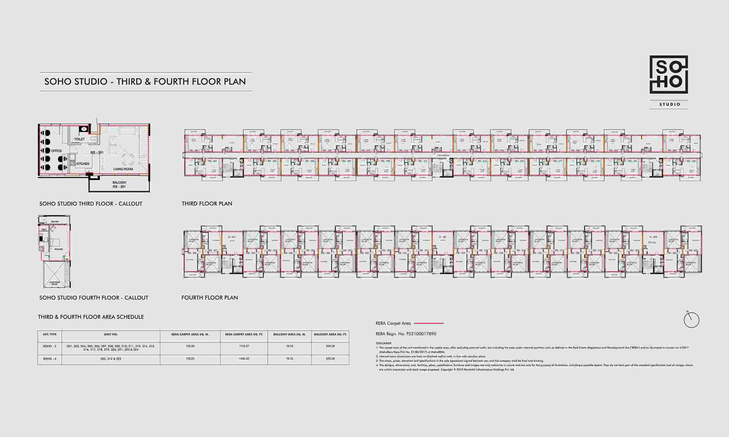 Floor Plans & Configurations - Third & fourth floor plan